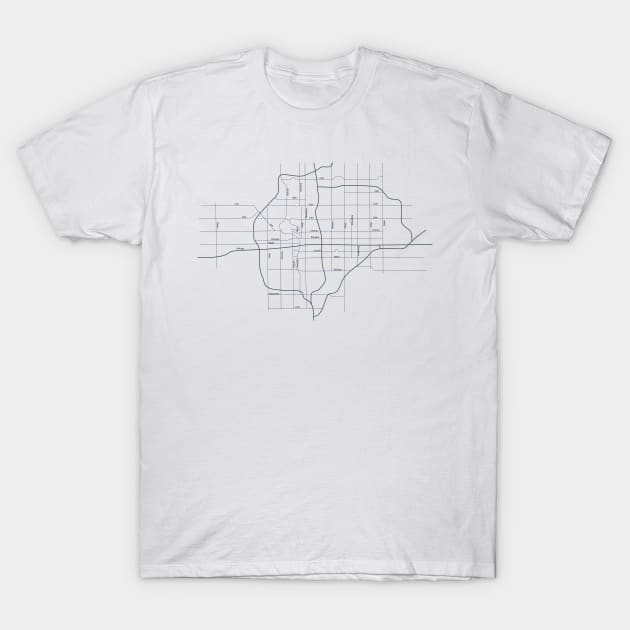 Street map of Wichita Kansas T-Shirt by Tamie